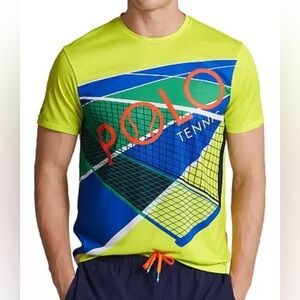 Polo Ralph Lauren Men's US Open Custom Slim Fit Jersey Shirt yellow size small